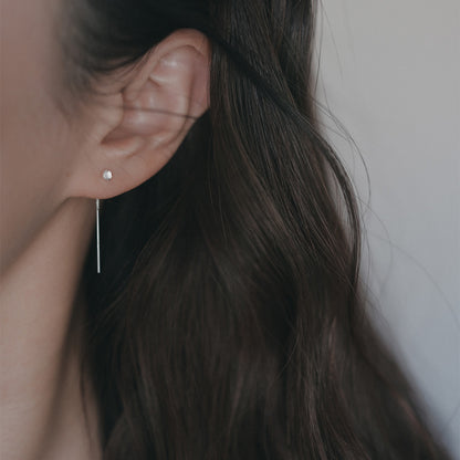 【elaia】ピアス メタル チェーン ロイヤルブルームーンストーン Silver925 アメリカンピアス オリジナルボックス/巾着付き