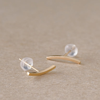 【elaia】ピアス K10 サイドライン スタッドピアス オリジナルボックス/巾着付き