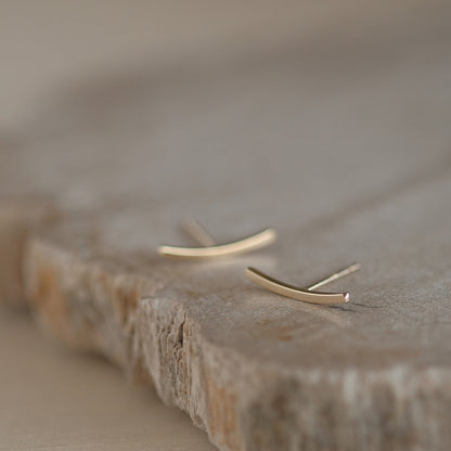 【elaia】ピアス K10 サイドライン スタッドピアス オリジナルボックス/巾着付き