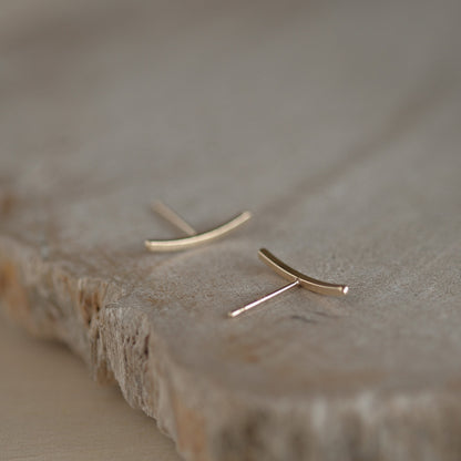 【elaia】ピアス K10 サイドライン スタッドピアス オリジナルボックス/巾着付き