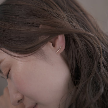 【elaia】ピアス K10 サイドライン スタッドピアス オリジナルボックス/巾着付き