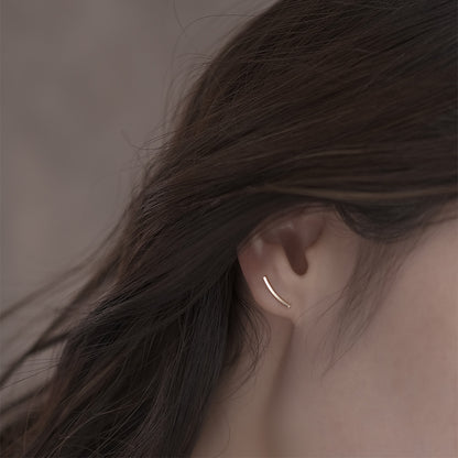 【elaia】ピアス K10 サイドライン スタッドピアス オリジナルボックス/巾着付き