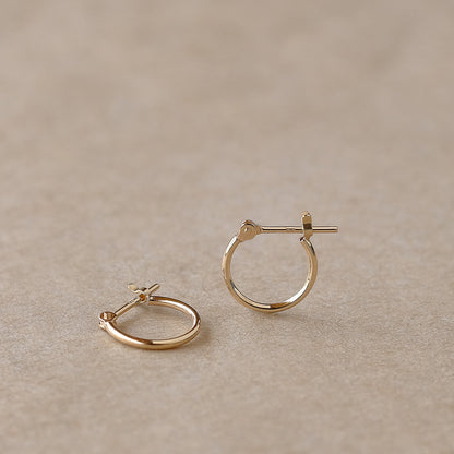 【elaia】ピアス K10 10mm フープピアス オリジナルボックス/巾着付き