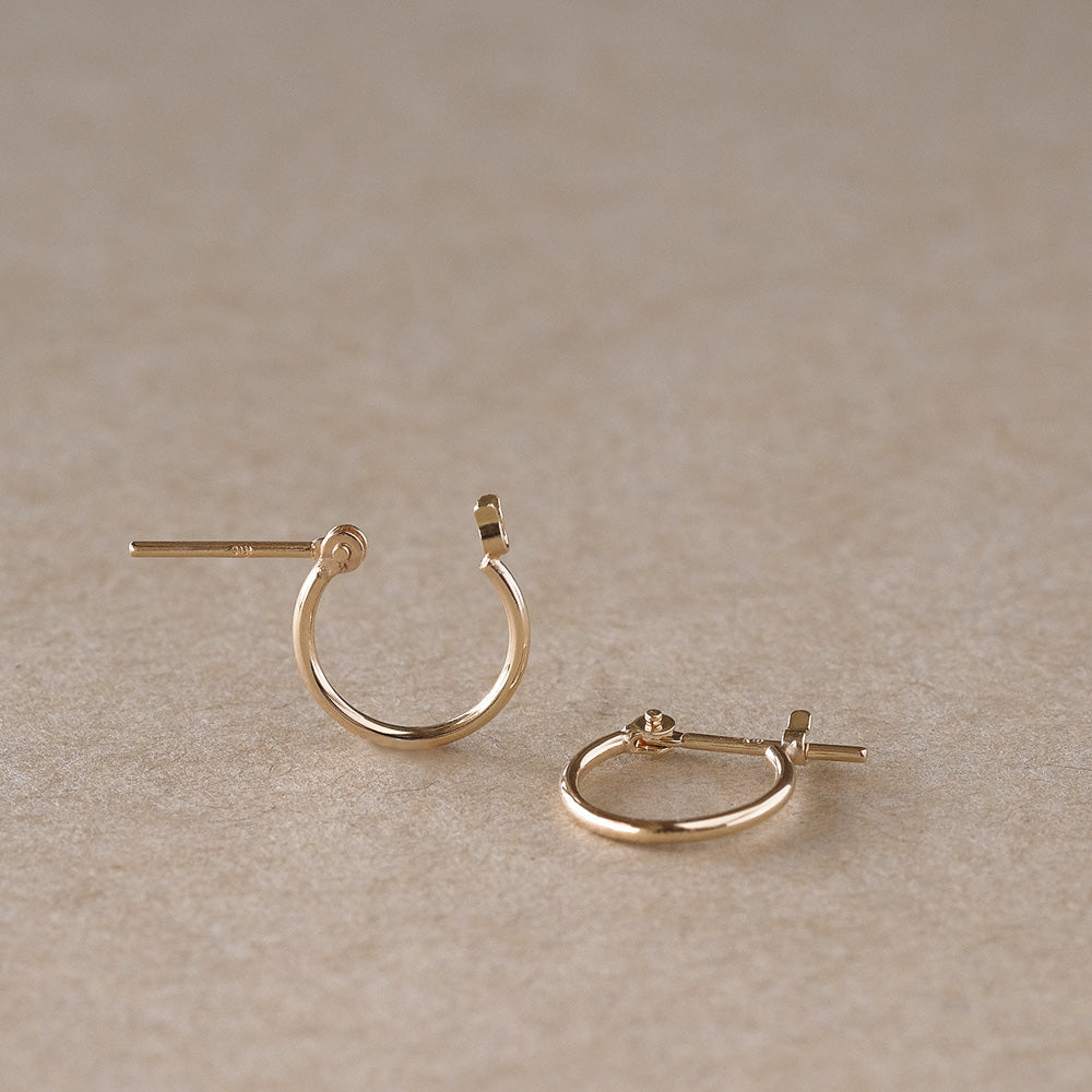 【elaia】ピアス K10 10mm フープピアス オリジナルボックス/巾着付き