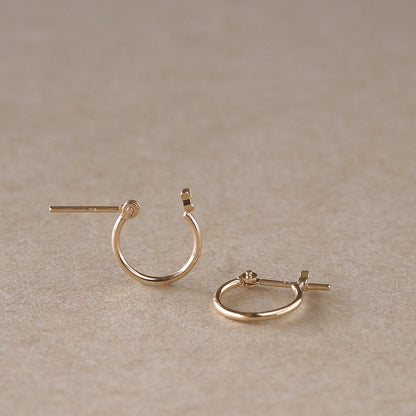 【elaia】ピアス K10 10mm フープピアス オリジナルボックス/巾着付き