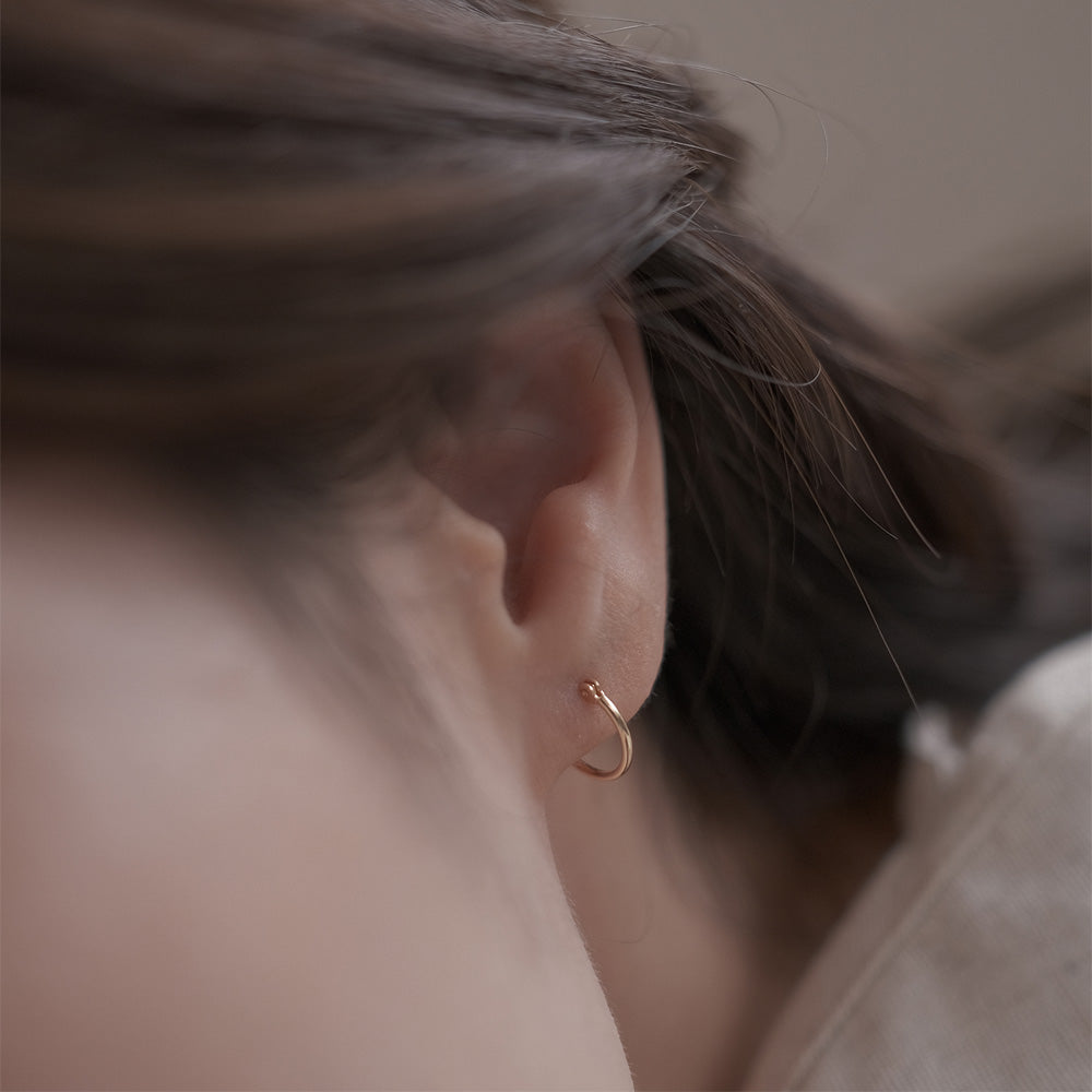 【elaia】ピアス K10 10mm フープピアス オリジナルボックス/巾着付き