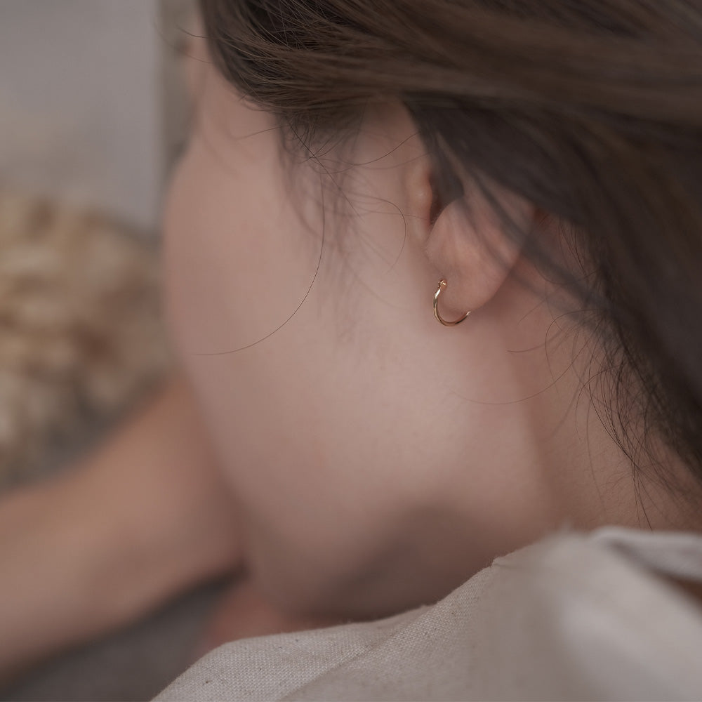 【elaia】ピアス K10 10mm フープピアス オリジナルボックス/巾着付き