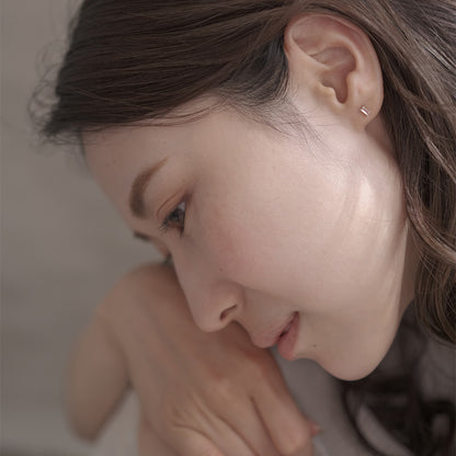 【elaia】ピアス K10 天然石 レクタングル スタッドピアス オリジナルボックス/巾着付き