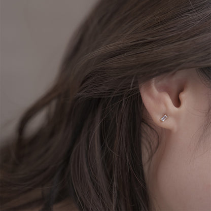 【elaia】ピアス K10 天然石 レクタングル スタッドピアス オリジナルボックス/巾着付き