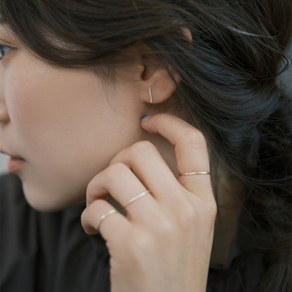 【elaia】ピアス ステック テクスチャー スタッドピアス オリジナルボックス/巾着付き