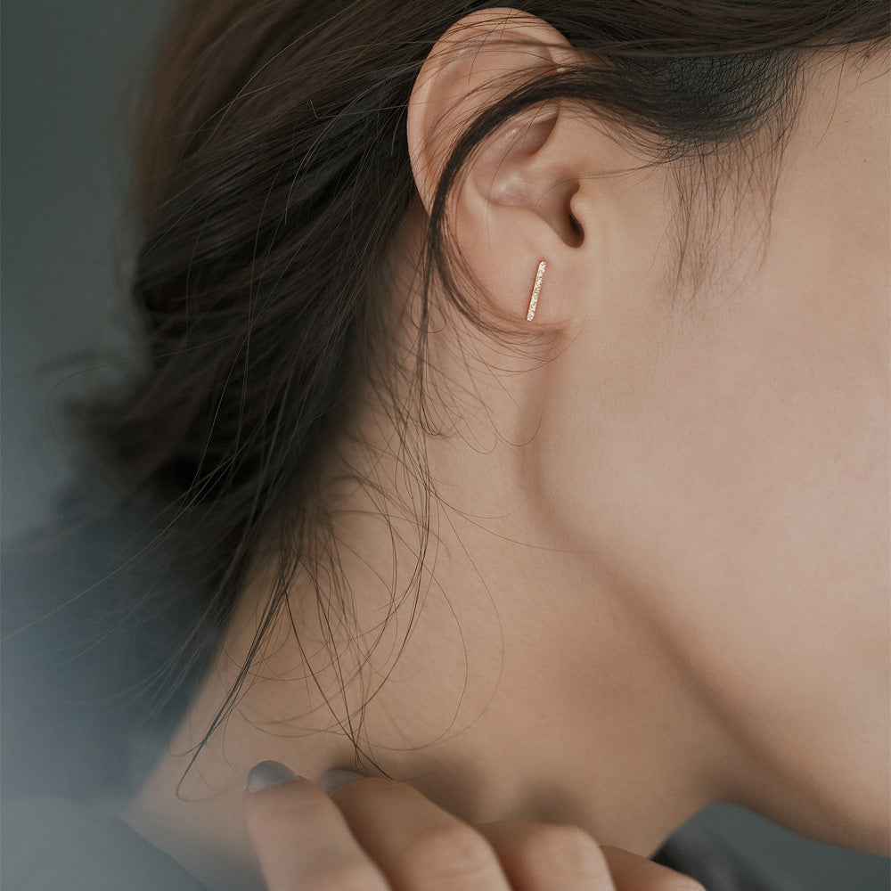 【elaia】ピアス ステック テクスチャー スタッドピアス オリジナルボックス/巾着付き