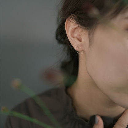 【elaia】ピアス ライン カーブ スタッドピアス オリジナルボックス/巾着付き