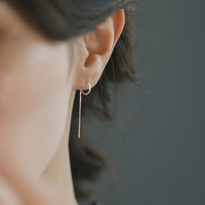 【elaia】ピアス カーブ チェーン スタッドピアス オリジナルボックス/巾着付き