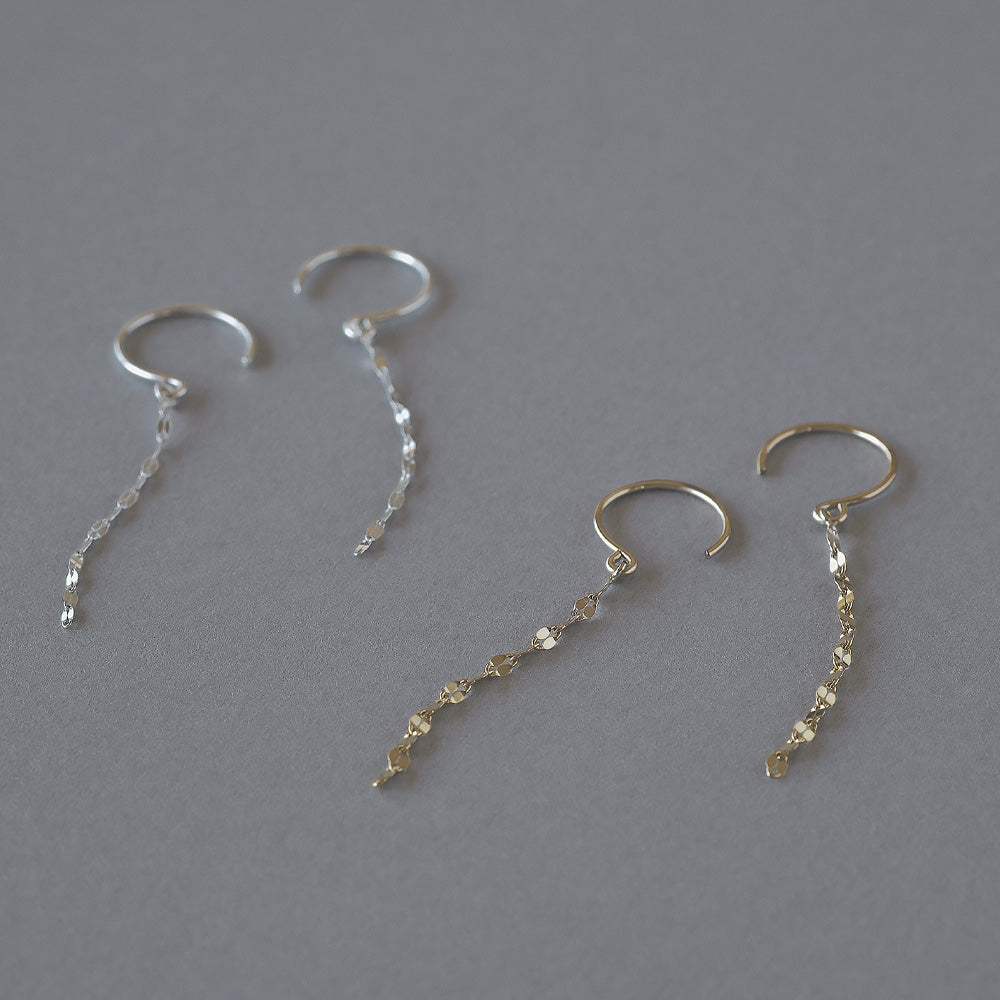 【elaia】ピアス ペタルチェーン フックピアス オリジナルボックス/巾着付き