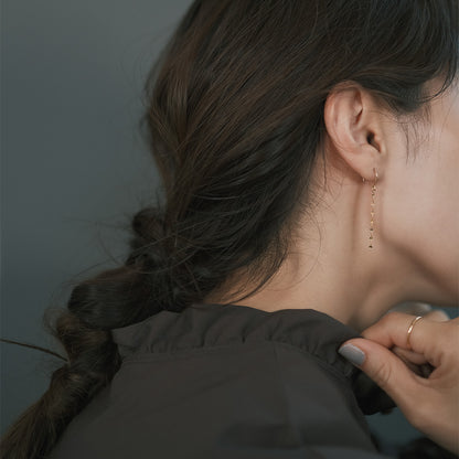 【elaia】ピアス ペタルチェーン フックピアス オリジナルボックス/巾着付き