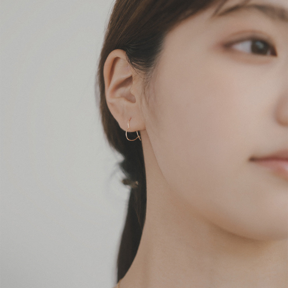 【elaia】ピアス ハート フープピアス オリジナルボックス/巾着付き