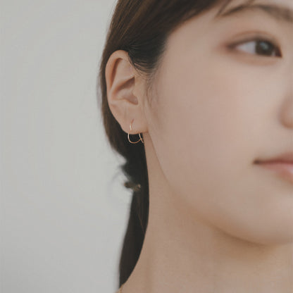 【elaia】ピアス ハート フープピアス オリジナルボックス/巾着付き