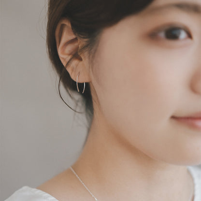 【elaia】ピアス カーブ フックピアス オリジナルボックス/巾着付き