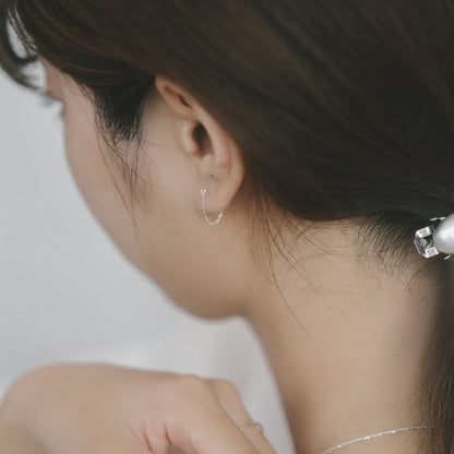 【elaia/エライア】 ピアス Silver925/K14ゴールドフィルド チェーン バックキャッチピアス スタッドピアス オリジナルボックス/巾着付き