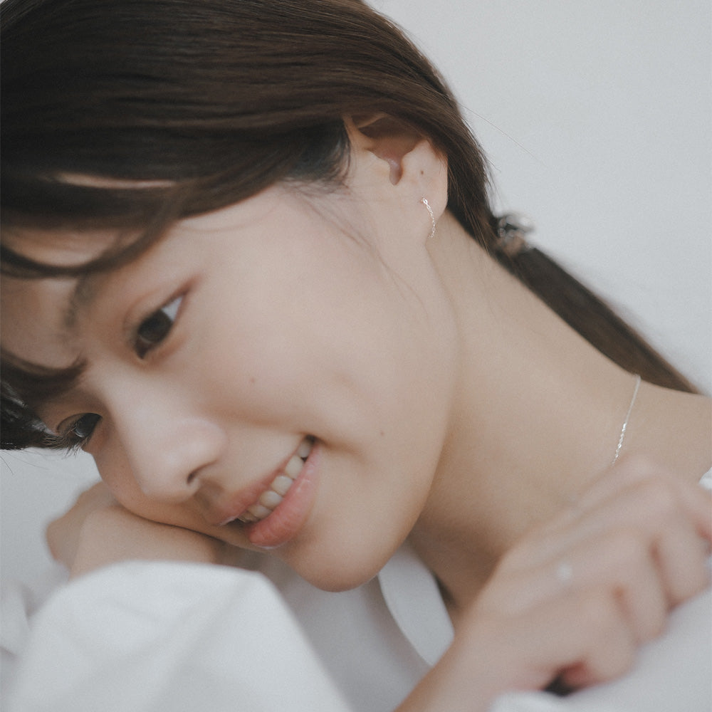 【elaia/エライア】 ピアス Silver925/K14ゴールドフィルド チェーン バックキャッチピアス スタッドピアス オリジナルボックス/巾着付き