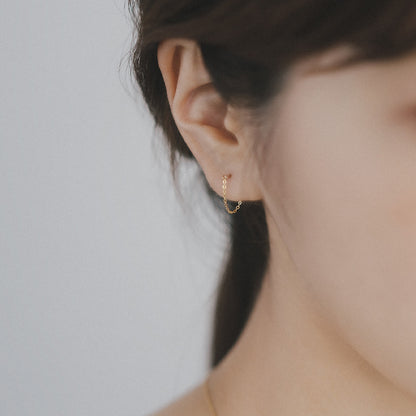 【elaia/エライア】 ピアス Silver925/K14ゴールドフィルド チェーン バックキャッチピアス スタッドピアス オリジナルボックス/巾着付き