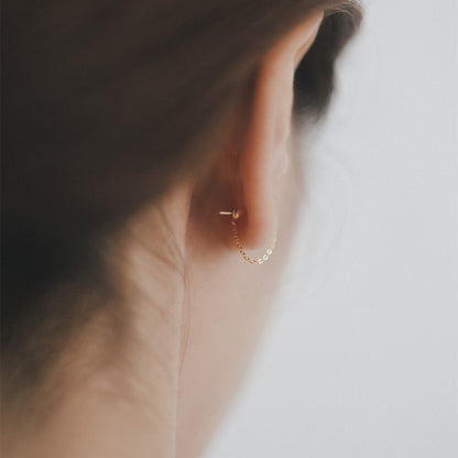 【elaia/エライア】 ピアス Silver925/K14ゴールドフィルド チェーン バックキャッチピアス スタッドピアス オリジナルボックス/巾着付き