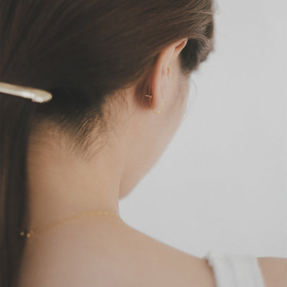 【elaia/エライア】 ピアス Silver925/K14ゴールドフィルド チェーン バックキャッチピアス スタッドピアス オリジナルボックス/巾着付き