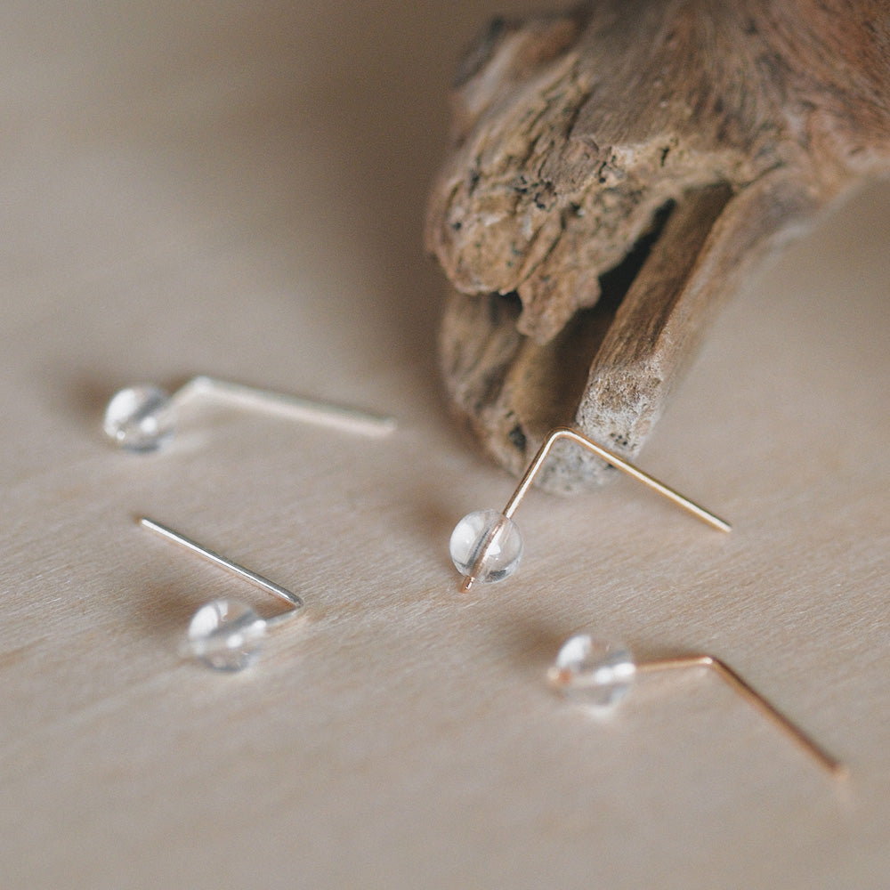 【elaia/エライア】 ピアス Silver925/K14ゴールドフィルド 天然石 ボール スタッドピアス オリジナルボックス/巾着付き