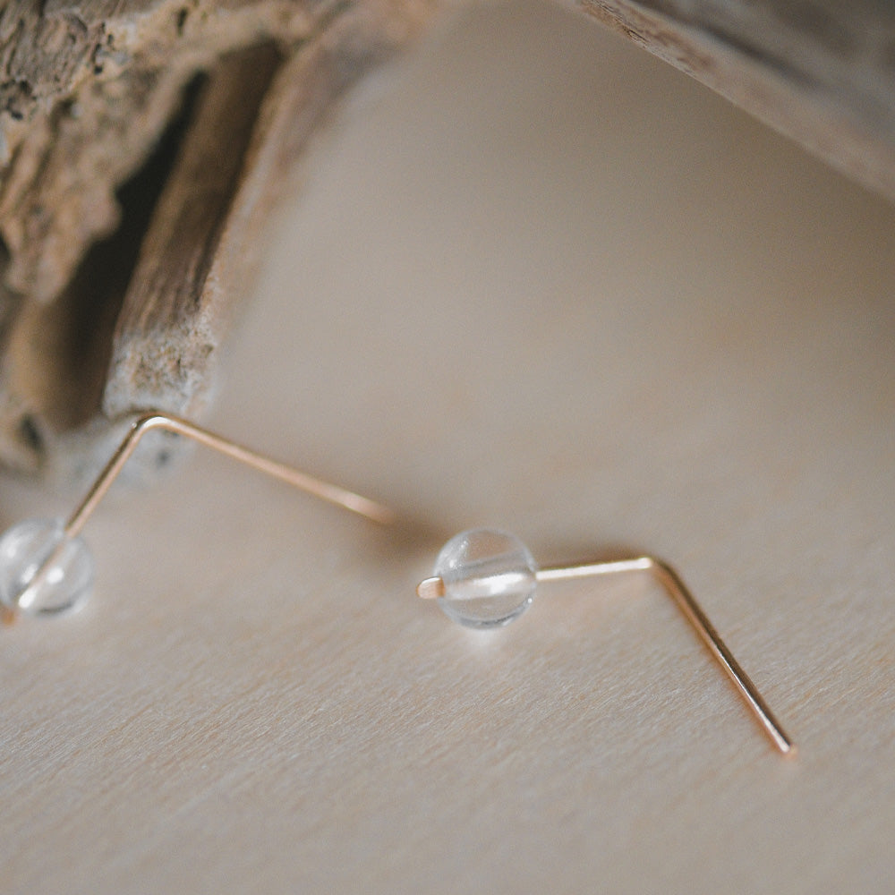 【elaia/エライア】 ピアス Silver925/K14ゴールドフィルド 天然石 ボール スタッドピアス オリジナルボックス/巾着付き