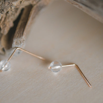 【elaia/エライア】 ピアス Silver925/K14ゴールドフィルド 天然石 ボール スタッドピアス オリジナルボックス/巾着付き