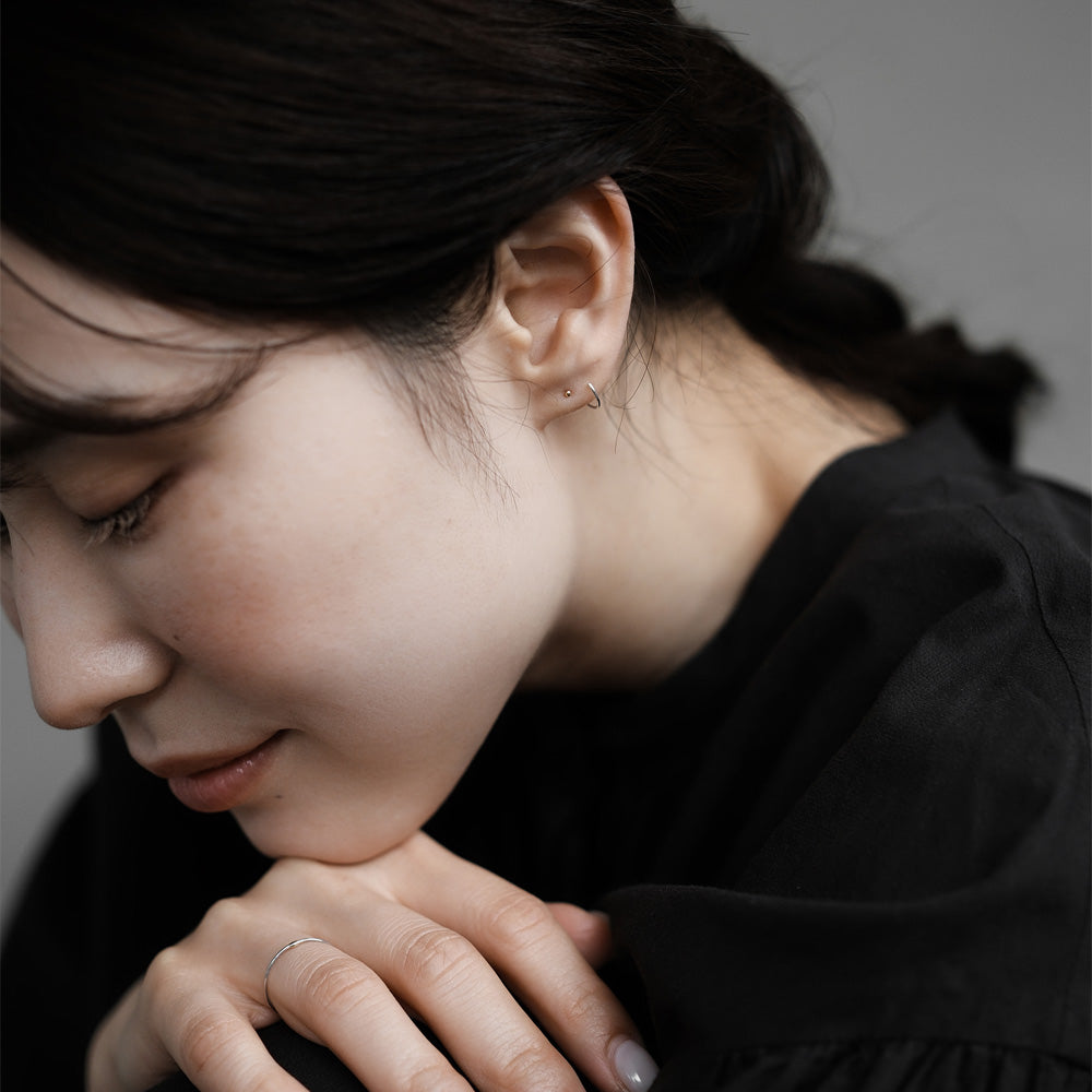 【elaia/エライア】 ピアス Silver925/K14ゴールドフィルド K14 コンビカラー ロール フックピアス オリジナルボックス/巾着付き