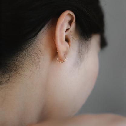 【elaia/エライア】 ピアス Silver925/K14ゴールドフィルド ウェーブライン スタッドピアス オリジナルボックス/巾着付き