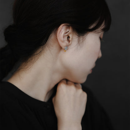 【elaia/エライア】ピアス Silver925 サークルプレート 天然石 ボール スタッドピアス オリジナルボックス/巾着付き