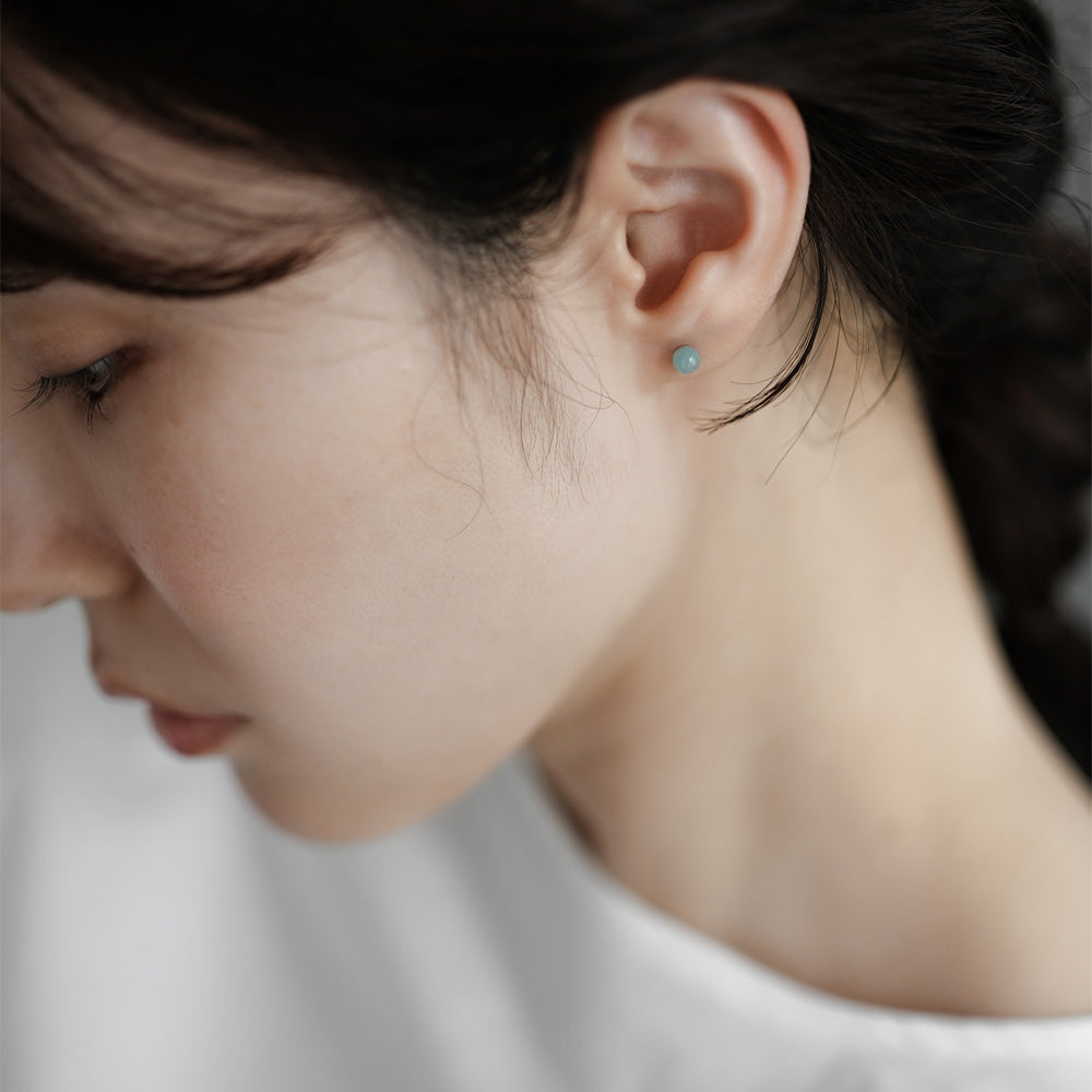 【elaia/エライア】ピアス K14ゴールドフィルド 天然石 ボール 一石 スタッドピアス オリジナルボックス/巾着付き