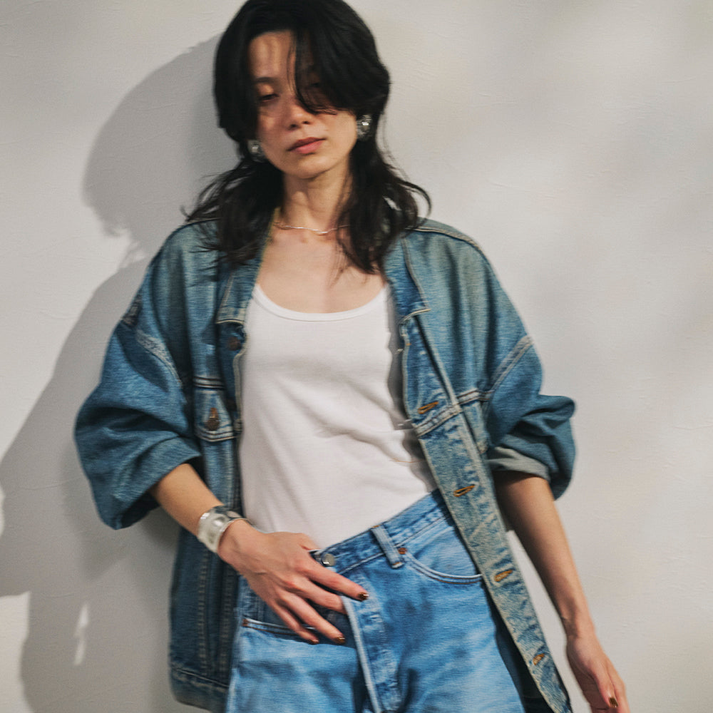 【LIMITED NUMBER】Vintage Like ブレスレット ニッケルフリー メタル ウェーブ ワイド プレート インナー ドロー ハーフバングル