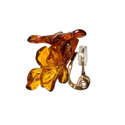 【LIMITED NUMBER/リミテッドナンバー】MELLOW トリプル フラワー マーブル カラー クリップイヤリング シリコンカバー付き