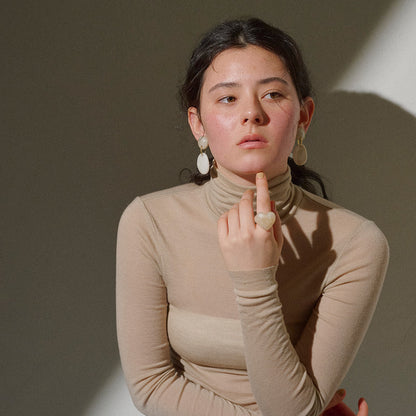 【LIMITED NUMBER/リミテッドナンバー】MELLOW ホマイカ ダブル オーバル マーブル カラー クリップイヤリング シリコンカバー付き