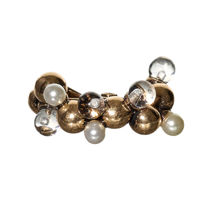 【LIMITED NUMBER/リミテッドナンバー】MELLOW パール クリア ミックス バブル フープ風 クリップイヤリング シリコンカバー付き