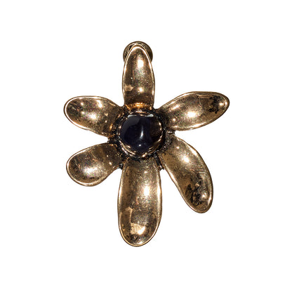 【LIMITED NUMBER/リミテッドナンバー】MELLOW フラワー ストーンビーズ バイカラー クリップイヤリング シリコンカバー付き