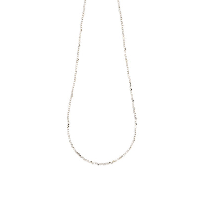 【LIMITED NUMBER】silver925 plated collection ネックレス ニッケルフリー メタル スクエア ビーズ チェーン マンテル ショートネックレス オリジナル巾着付き