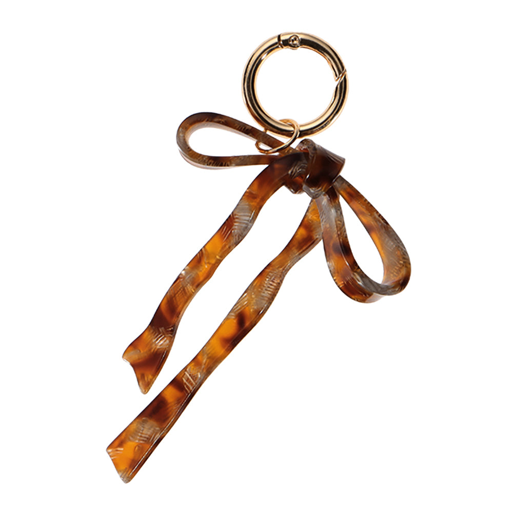【LIMITED NUMBER】Vintage Like-KEY CHARM リボン マーブル カラー カラビナ キーリング
