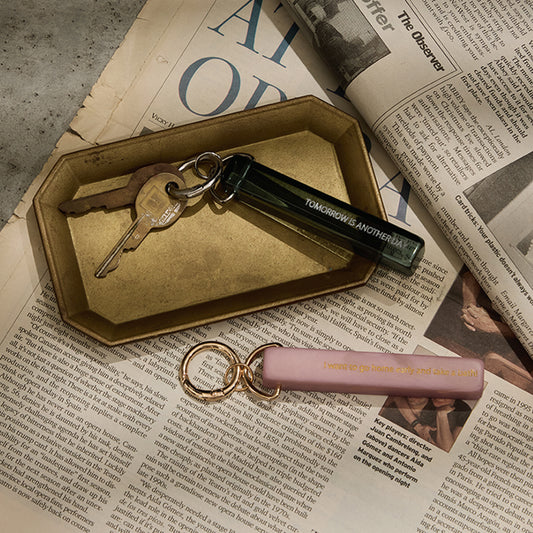 【LIMITED NUMBER】Vintage Like-KEY CHARM ホテルキー メッセージ マーブル クリア カラー カラビナ キーリング