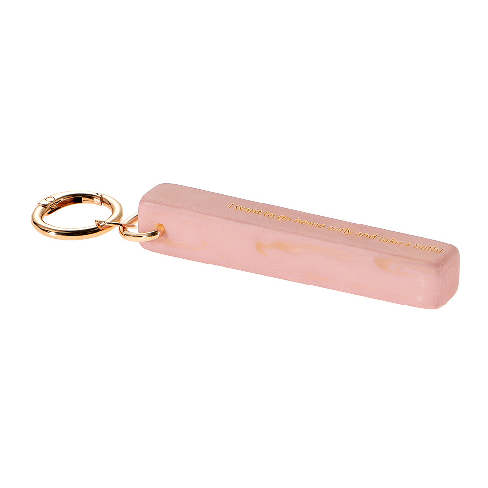 【LIMITED NUMBER】Vintage Like-KEY CHARM ホテルキー メッセージ マーブル クリア カラー カラビナ キーリング