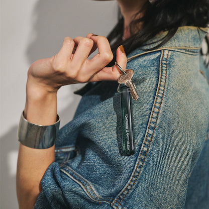【LIMITED NUMBER】Vintage Like-KEY CHARM ホテルキー メッセージ マーブル クリア カラー カラビナ キーリング