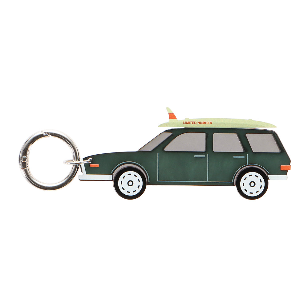 【LIMITED NUMBER】Vintage Like-KEY CHARM タクシー カー&サーフボード マーブル クリア カラー カラビナ キーリング