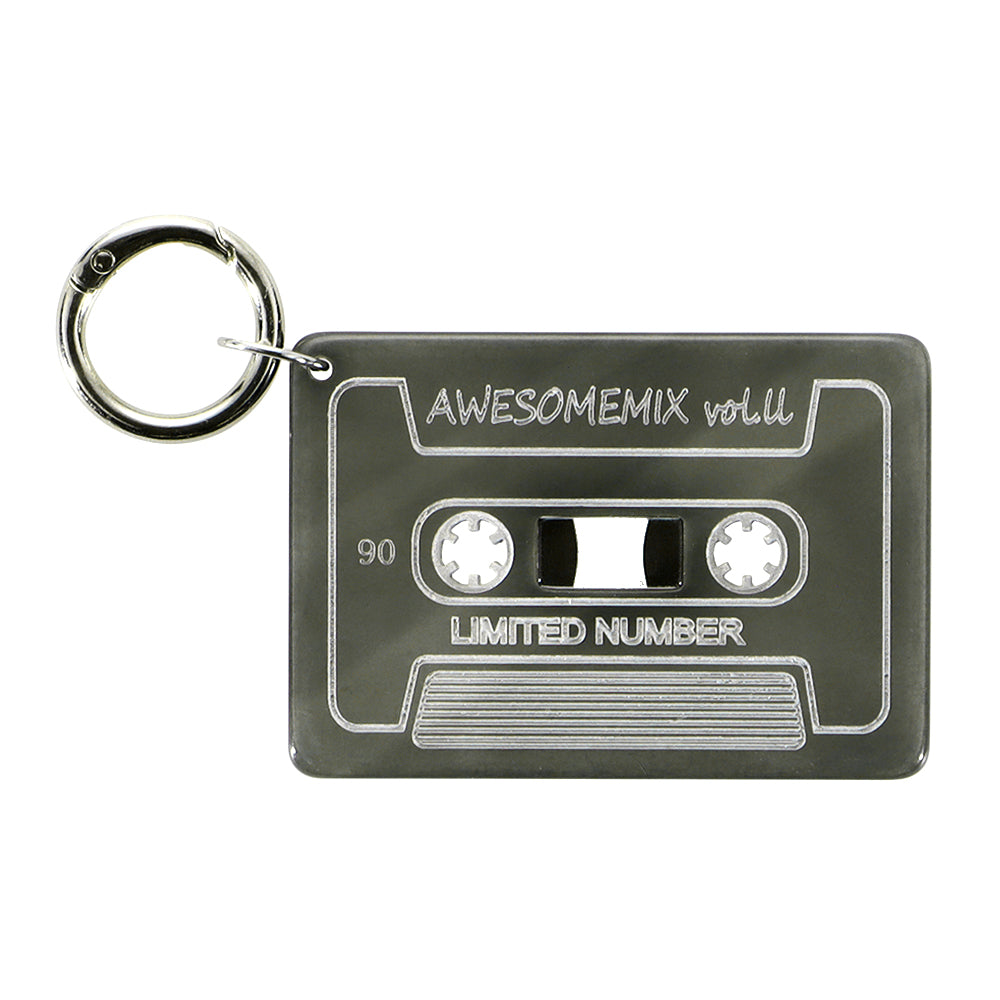 【LIMITED NUMBER】Vintage Like-KEY CHARM カセットテープ マーブル クリア カラー カラビナ キーリング