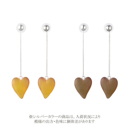 【LIMITED NUMBER】MELLOW ピアス ニッケルフリー メタル マット クリア カラー マーブル ホマイカ ボール ロング ステック ハート チタンポスト ドロップピアス