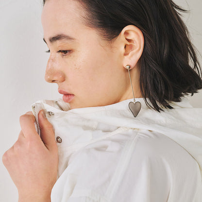 【LIMITED NUMBER】MELLOW ピアス ニッケルフリー メタル マット クリア カラー マーブル ホマイカ ボール ロング ステック ハート チタンポスト ドロップピアス