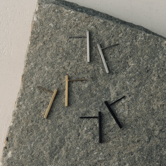 【LIMITED NUMBER】STAINLESS collection ピアス メタル Iライン ステック スタッドピアス