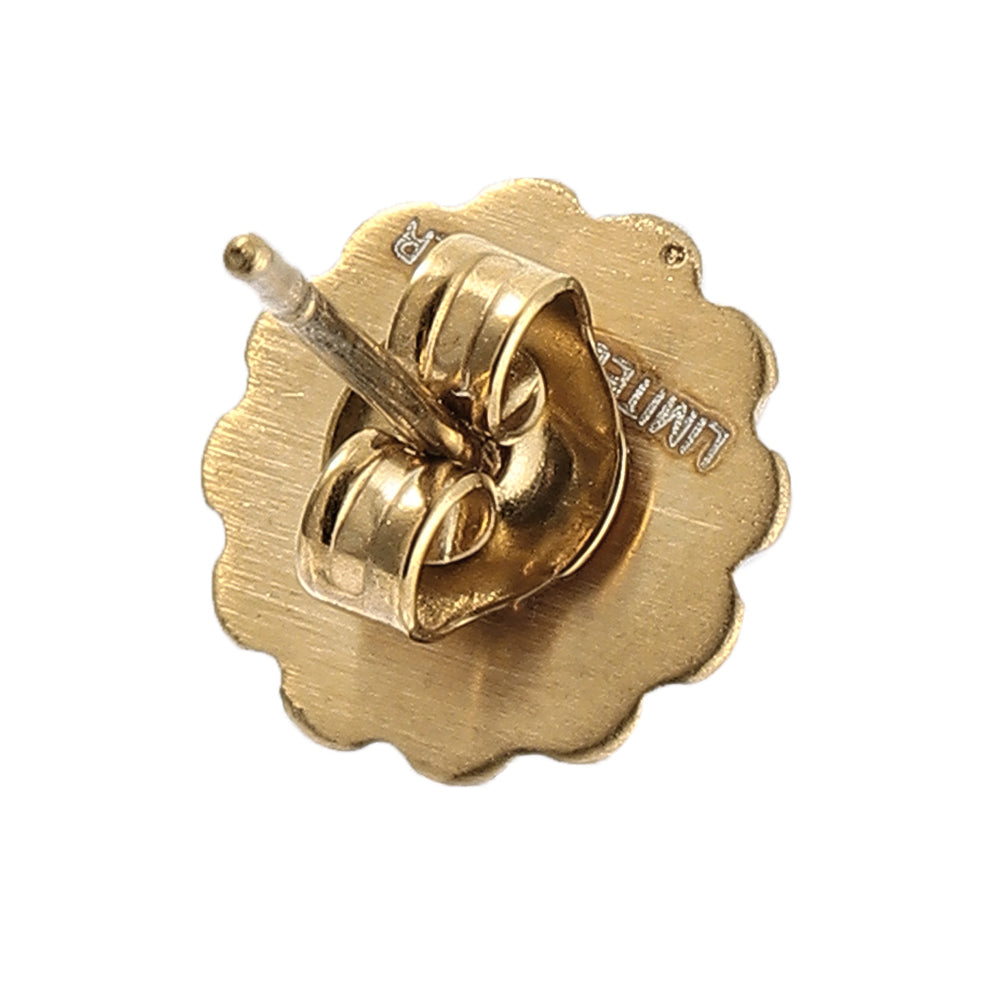 【LIMITED NUMBER】STAINLESS collection ピアス メタル ミニ フラワー コンチョ 鋲 スタッドピアス